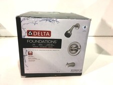 Delta Foundations Single-Handle 1-Spray Tub and Shower Faucet in Brushed Nickel