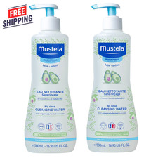 2 PACK Mustela Baby No-Rinse Cleansing Water 500ml / 16.90oz Exp 11/27