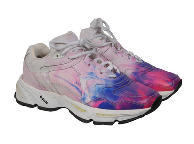 Dior Mens CD1 Tie Dye Sneakers Szie US 6 IT 39 White Grey Purple Pink Blue CD 1