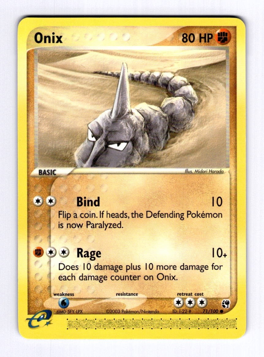 Onix Sandstorm #71 (2003) Common NM Pokemon