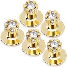 HAWSON Crystal Tuxedo Studs for Mens Shirt,5 PCS flower shape