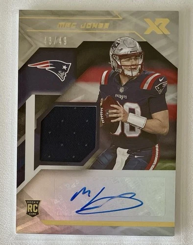 2021 Panini XR Mac Jones RPA /49 #RSA-MJO Rookie Patch Auto Patriots 49ers