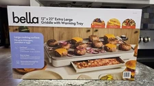 Bella 12" X 22" XL Griddle With Warming Tray, *Brand New In Box*