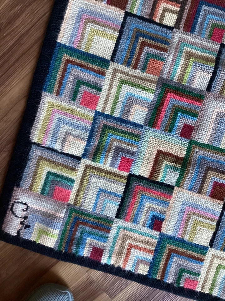 Vintage Claire Murray Handhooked Wool Washable Rug 25”x36” Colorblock - Image 3 of 4