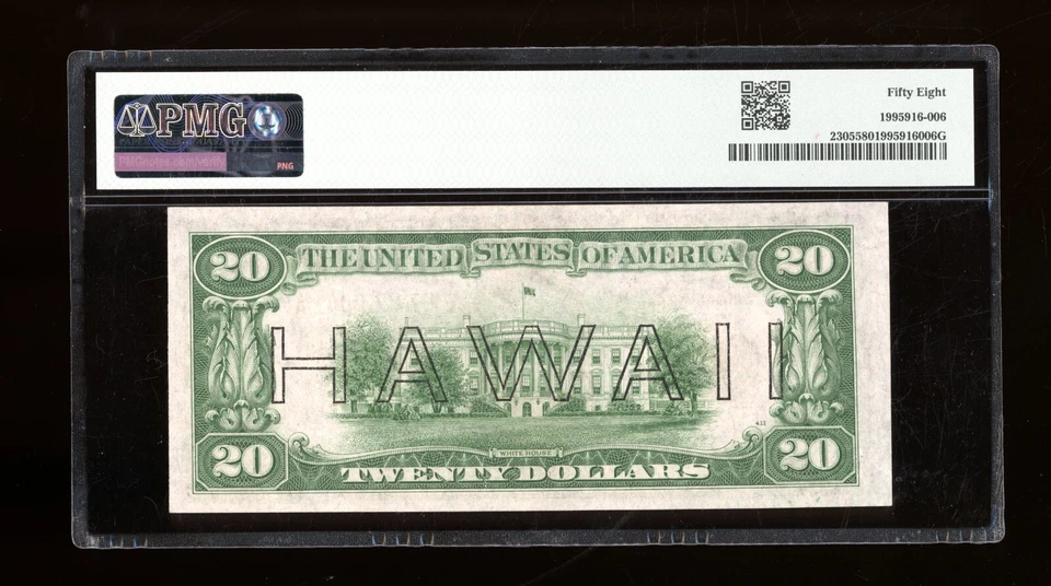 DBR 1934-A $20 FRN Hawaii Fr. 2305 PMG 58 Serial L77252041A - Image 2 of 2
