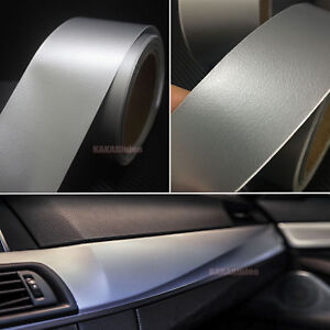 Silver Matte Car Part Interior Leather Grain Texture Film Vinyl Wrap Sticker AB 