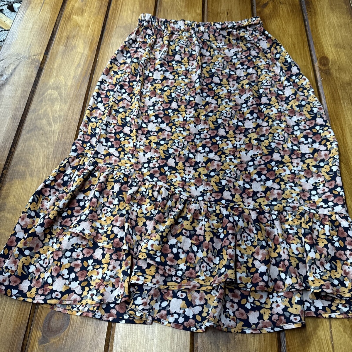 Allegra K Woman S Ruffle Hem Elastic Waist Flowy A-Line Swing