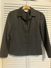 HARVE BENARD Women s Size 10 Blazer Suit Jacket Wool Stretch Gray 3 Buttons