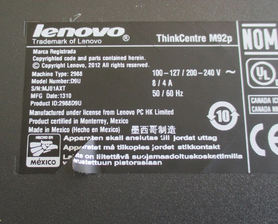 Lenovo Thinkcentre M92p Core i5 3rd Gen 8GB 500GB DVD-RW Win10 Pro - Image 4 of 4