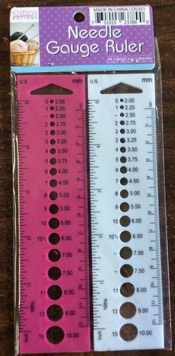 KNITTING NOTIONS #05351 NEEDLE GAUGE RULER- 2 IN A PACK