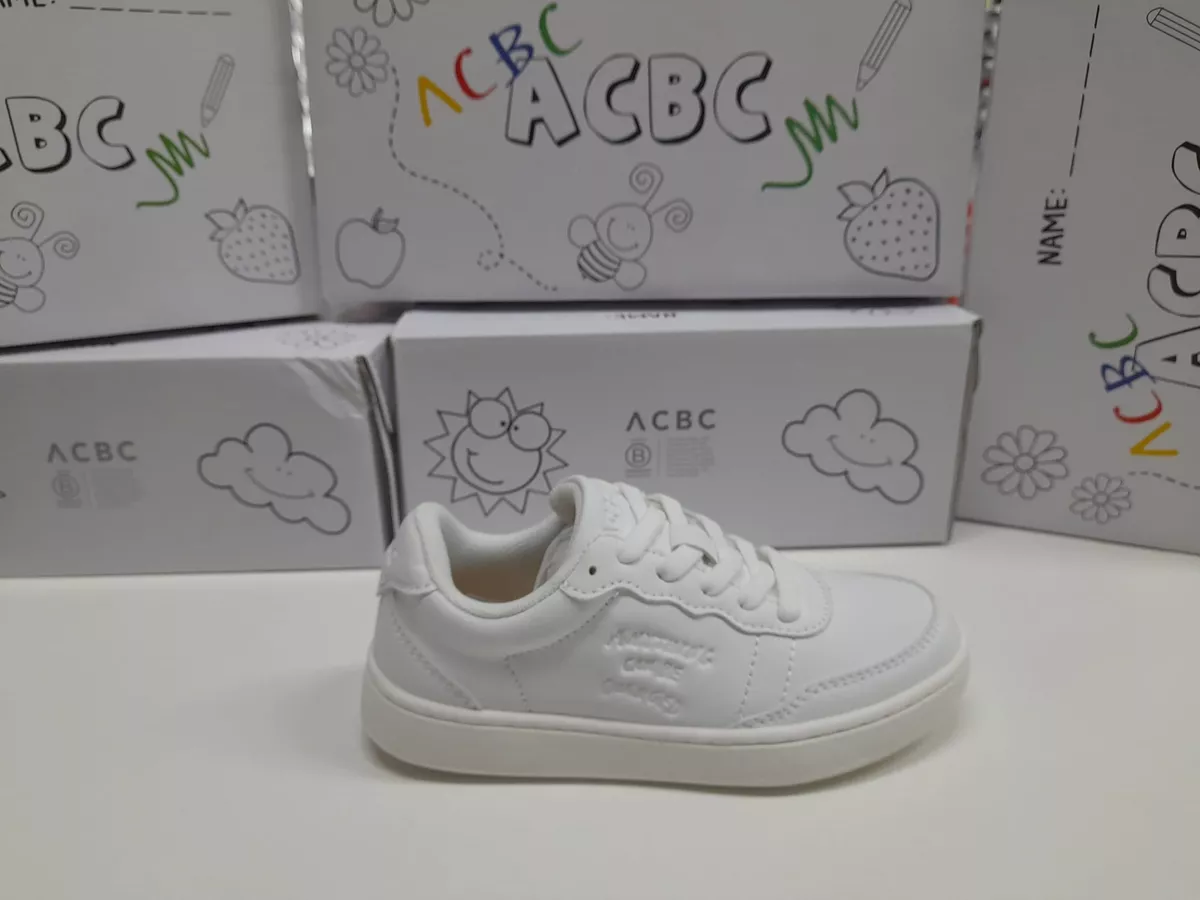 Sneaker ACBC scarpa ginnastica unisex pelle bianca con lacci e