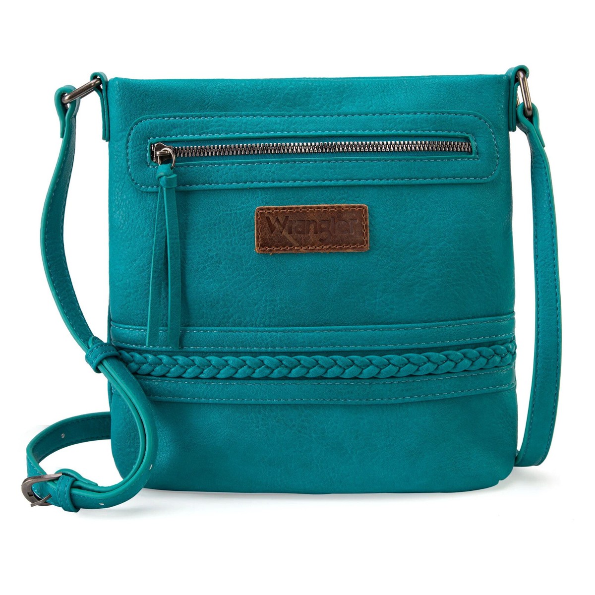 Camouflage Rhinestone Western Crossbody Purse - Adjustable Shoulder Bag For Women, Turquoise PU Leather