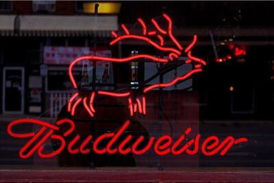 Red Deer Stag Buck Elk Head Beer Neon Signs19x15 Bar Pub Restaurant Wall Decor