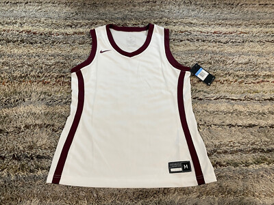 Nike Dri-Fit Elite Basketball Jersey AV2219 Womens Size Medium White Maroon $45