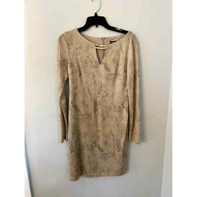 Vince Camuto gold shimmer dress sz 8 Long Sleeve Christmas New Years Party  | eBay