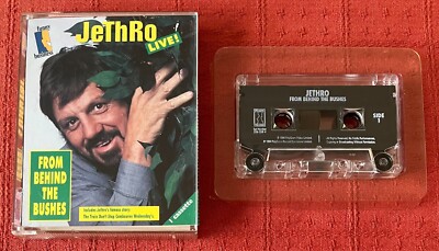 JETHRO - UK CASSETTE TAPE - FROM BEHIND THE BUSHES - JETHRO LIVE