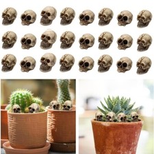 60PCS Mini Skull Heads Figurines Skeleton Garden Ornament Halloween Decoration