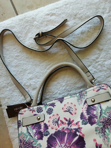 Nicole By Nicole Miller Bolso de Mano Cartera Floral Correa Extraíble NUEVO - Imagen 4 de 9