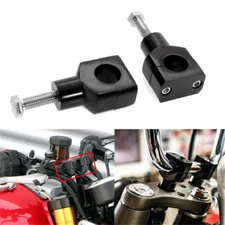 Black 1'' Handlebar Mount Clamp Risers For Harley Dyna Sportster Softail Touring