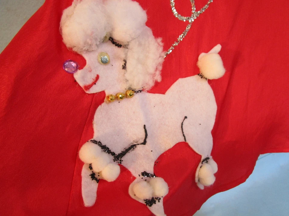 FALDA CANICHE ROJO DISFRAZ HALLOWEEN extra grande niño 12-14 xlc niño HECHO A MANO Foto 2 de 4