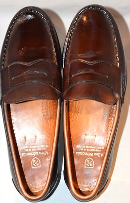 MEN'S SHOE, ALLEN EDMONDS, BROWN CAVANAUGH PENNY LOAFERS, SIZE 9.5