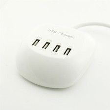 4-Port Fast USB Charging Station Power Adapter Wall Travel Desktop Charger Hub