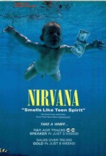 1991  Nirvana "Smells Like Teen Spirit" Song Release Reproduction Promo Ad Print