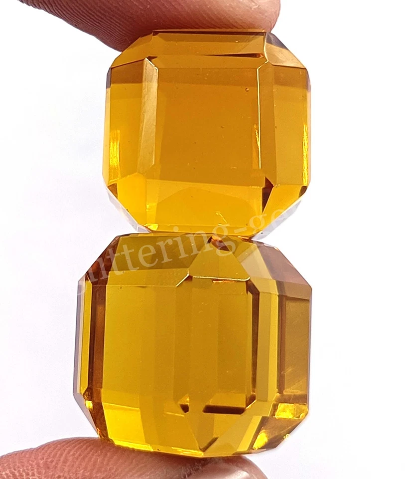 50-60 CT Smokey Quartz Pair Cube Cut Only 2 Pcs IGL Certified Loose Gemstone M25 - Image 4 of 4