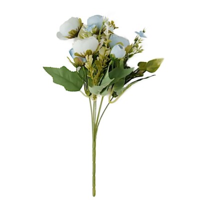 4 Bouquets 12'' Silk Mini Ranunculus Artificial Flowers Party Events Decorations