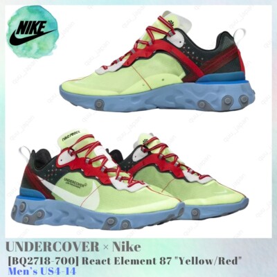 UNDERCOVER × Nike React Element 87 Yellow / Red BQ2718-700 Men's US4-14 NEW