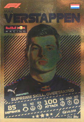 Turbo Attax F1 - 251 - Max Verstappen - Mirror Foil Gold - 2021