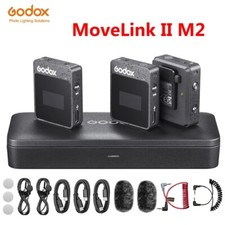 Godox MoveLink II M2 Wireless Lavalier Microphone System 2.4G 2 transmitter Mic