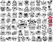 60 Stitch Quotes SVG Bundle, Lilo SVG for Cricut, Cricut Explore