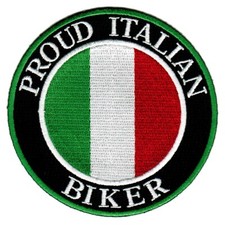 PROUD ITALIAN BIKER embroidered PATCH ITALY EMBLEM FLAG iron-on TOPPA ITALIA