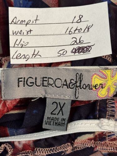 Fig & Flower Women’s Sheer Tiered Dress Size 2X Multicolor Short Sleeves Retro - Picture 2 of 14