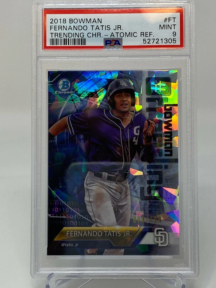 2018 Bowman   Fernando Tatis Jr.   ATOMIC REFRACTOR   Serial #69/150 ~ PSA 9 - Image 3 of 4