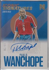 2017 PANINI NOBILITY SOCCER ICONIC SIGNATURE PAULO WANCHOPE AUTO SP/20 COSTA RIC