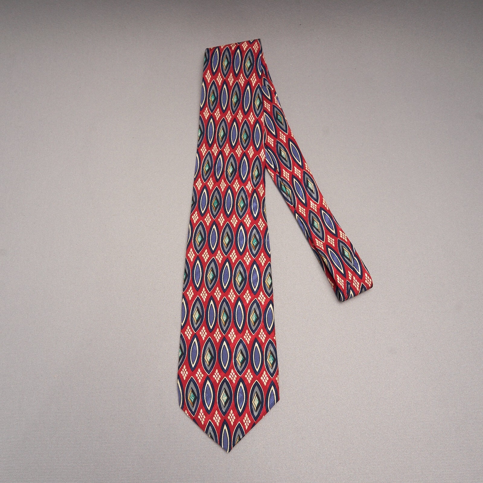 Robert Talbott Studio Tie Red Blue Geometric Silk - image 1