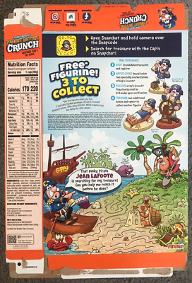 EMPTY Cap'n Crunch Peanut Butter Free Figurine Offer Cereal Box