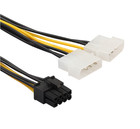 8-Pin PCI- E to Dual 4 Pin Molex Power Supply Extension Cable UK Stock