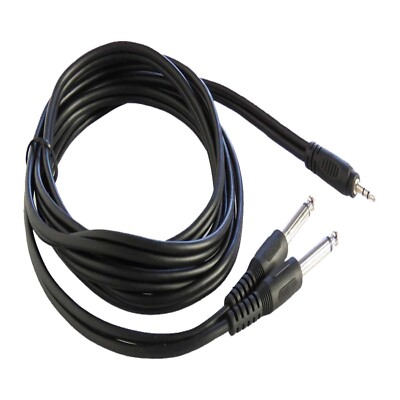 8ft 3.5mm Mini Jack Cable Male Stereo to Dual 1/4'' Male Mono 6.3mm Audio Cable