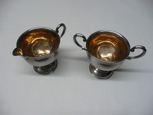 Hamilton Hallmark Sterling Silver Weighted Reinforced Cream and Sugar Bowl Set