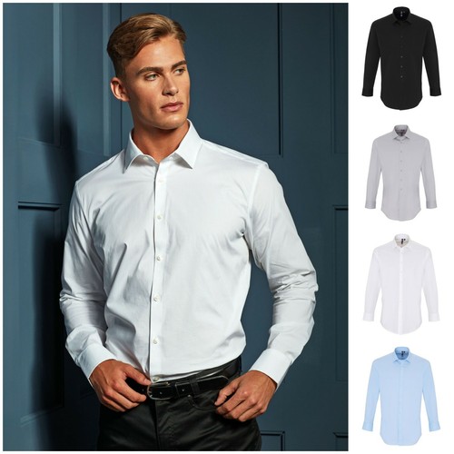 Mens Stretch Fit Long Sleeve Shirt 