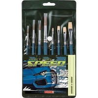 Brunnen Fast Wheels Pinsel-Set GrößE 4, 6, 8, 12, 8-Teilig