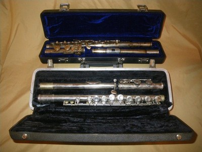 SELMER BUNDY & CRYSTAL FLUTE - LOT of 2 - FOR PARTS, REPAIR, or DECORATION