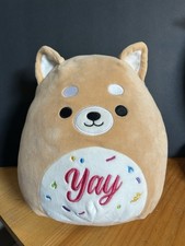Squishmallows 10 Dog Plush Angie the Shiba Inu "YAY" Celebration Stuffed Animal