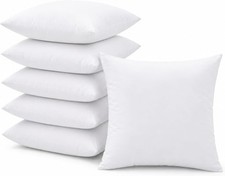20 x 20 Inch Throw Pillow Inserts Set of 6 Square Cushions with Polyester Fill