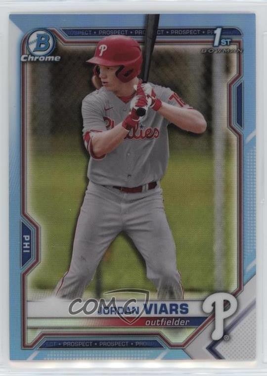 2021 Bowman Draft Chrome Sky Blue Refractor Jordan Viars #BDC-132 06qf