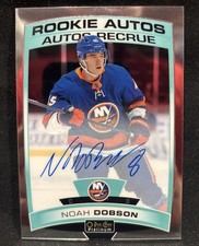 2019-20 Noah Dobson Rookie Auto OPC Platinum: Hard Signed On Card Blue Ink