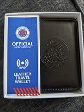 GLASGOW RANGERS FC OFFICIAL LEATHER TRAVEL WALLET NEW IN BOX